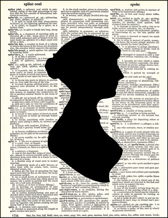 An image of a(n) Jane Austen Silhouette Dictionary Art Print.