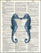 An image of a(n) Kissing Seahorses Dictionary Art Print.