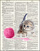 An image of a(n) Kitten with Yarn Dictionary Art Print.