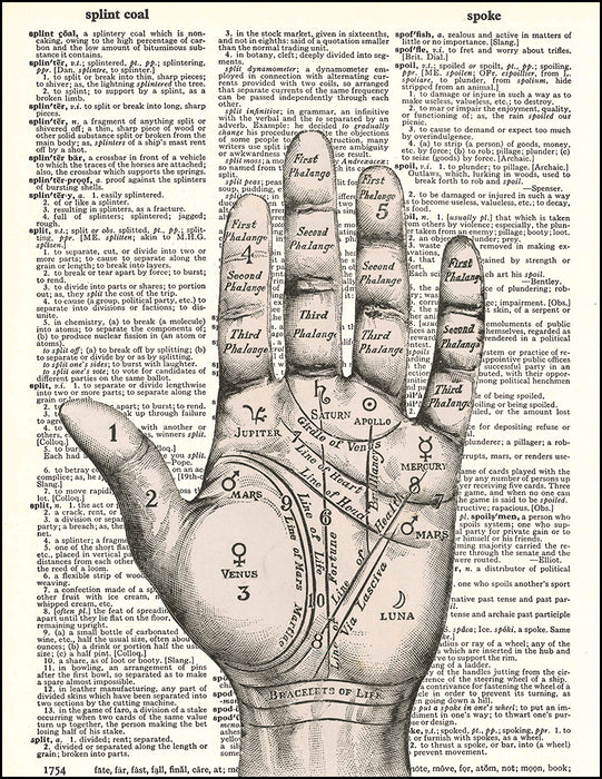 An image of a(n) Palm Reader Dictionary Art Print.