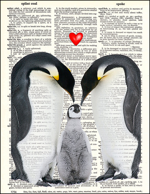 An image of a(n) Penguin Family Love Dictionary Art Print.
