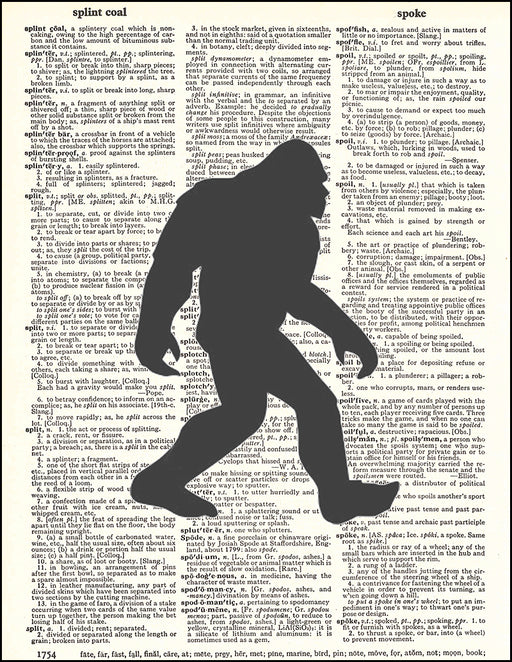 An image of a(n) Sasquatch Silhouette Dictionary Art Print.