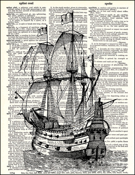 An image of a(n) Pirate Ship Dictionary Art Print.