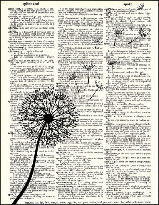 An image of a(n) Single Dandelion Dictionary Art Print.