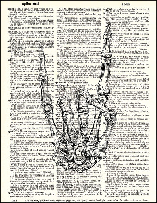 An image of a(n) Skeleton Rock Hand Dictionary Art Print.