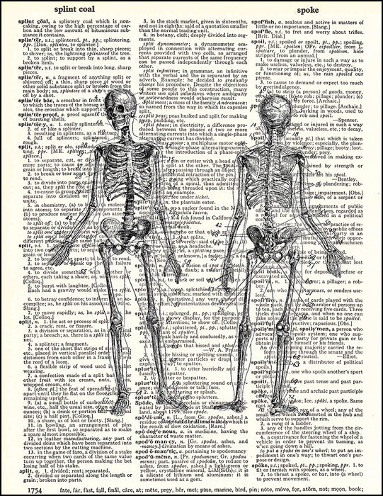 An image of a(n) Human Skeleton Dictionary Art Print.