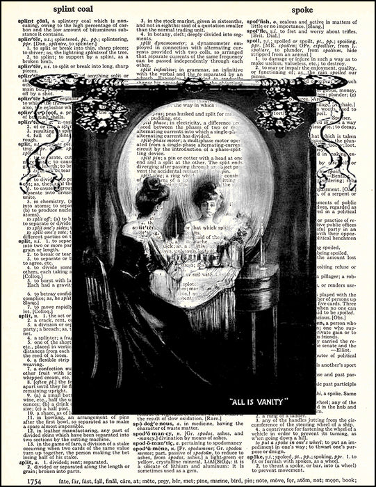 An image of a(n) All is Vanity Skull Dictionary Art Print.