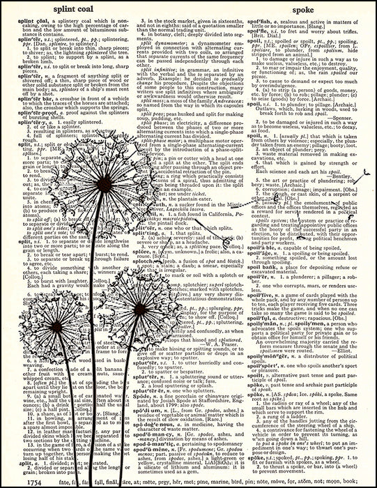 An image of a(n) Three Dandelions Dictionary Art Print.