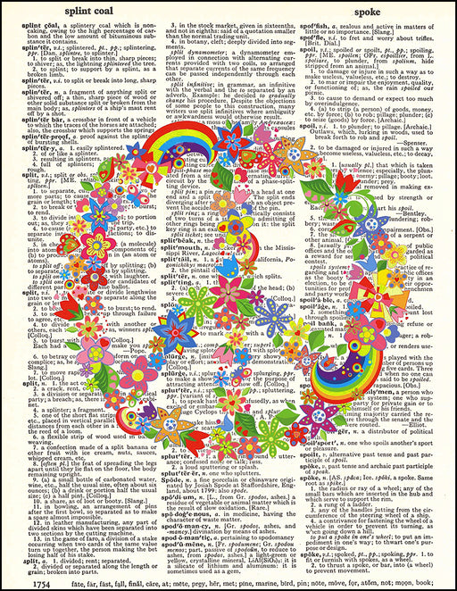 An image of a(n) Peace Flowers Dictionary Art Print.
