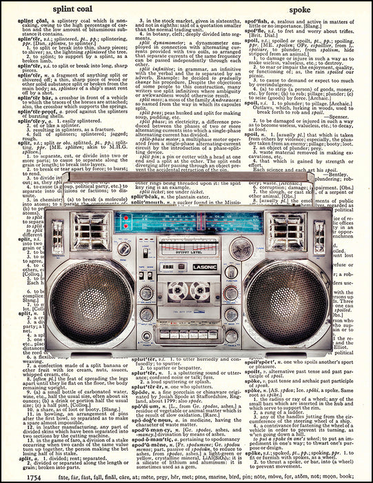 Boom Box Reference Simple Boom Box - Dictionary Art Print — Fresh Prints of CT