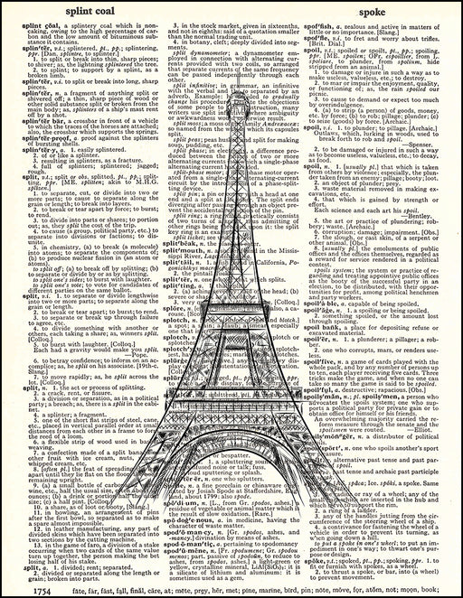 An image of a(n) Eiffel Tower Dictionary Art Print.