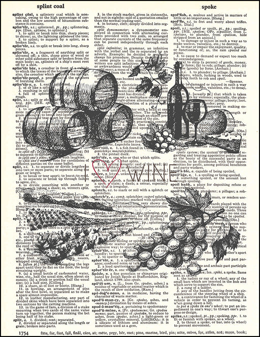 An image of a(n) I Love Wine Dictionary Art Print.