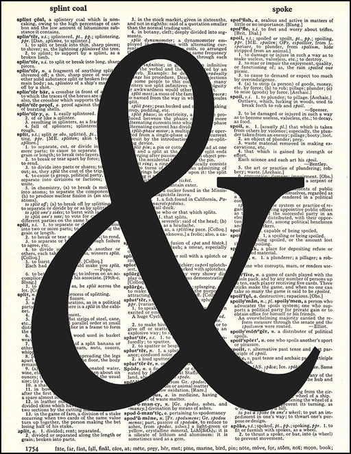 An image of a(n) Ampersand Dictionary Art Print.