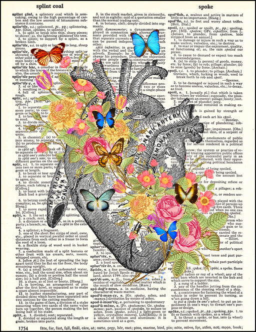 An image of a(n) Hearts with Flowers Dictionary Art Print.