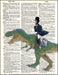 An image of a(n) Lincoln Riding Dinosaur Dictionary Art Print.