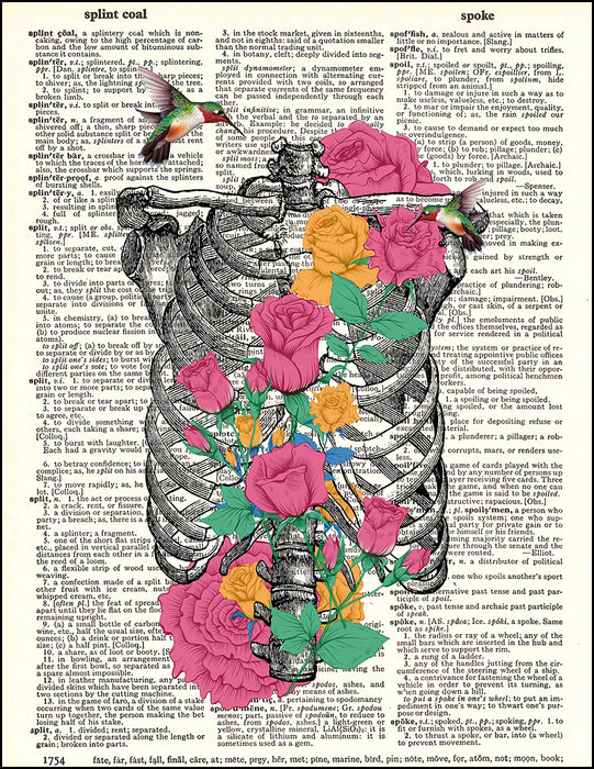 An image of a(n) Ribs and Flowers Dictionary Art Print.