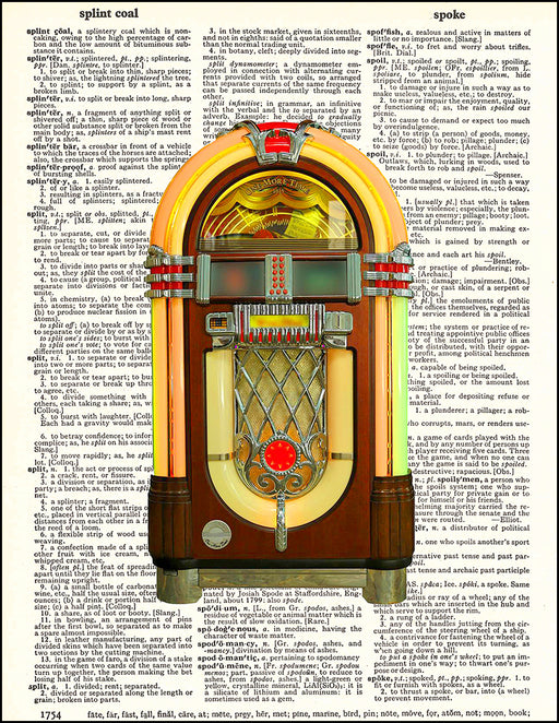 An image of a(n) Jukebox Dictionary Art Print.