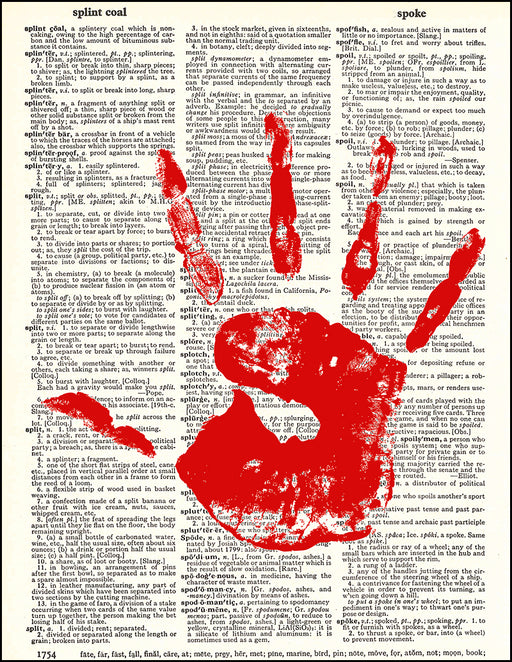 An image of a(n) Bloody Hand Dictionary Art Print.