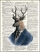 An image of a(n) Deer Portrait Dictionary Art Print.