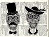 An image of a(n) Day of the Dead Couple Dictionary Art Print.
