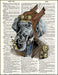 An image of a(n) Elephant Portrait Steampunk Dictionary Art Print.