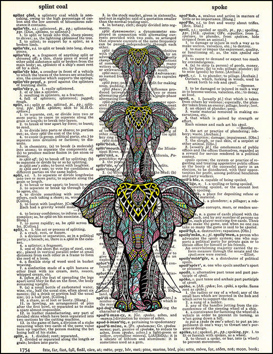 An image of a(n) Elephant Zen Tower Dictionary Art Print.