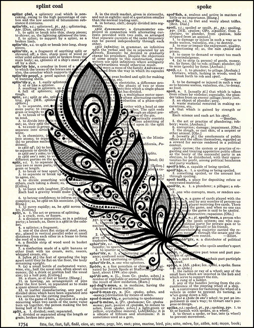 An image of a(n) Feather Zen Left Dictionary Art Print.