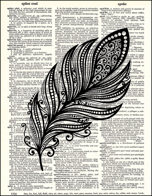An image of a(n) Feather Zen Right Dictionary Art Print.