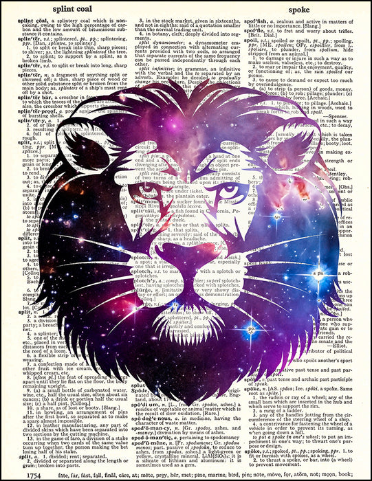 An image of a(n) Cosmic Lion Dictionary Art Print.