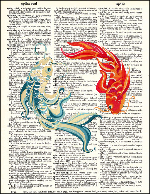 An image of a(n) Koi Fish Dictionary Art Print.