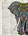 An image of a(n) Zen Elephant Half Dictionary Art Print.