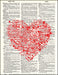 An image of a(n) Typography Love Heart Dictionary Art Print.