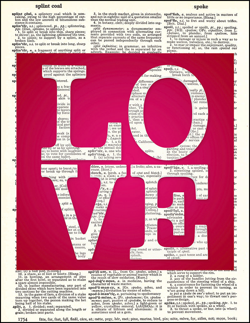 LOVE Square - Dictionary Art Print — Fresh Prints of CT