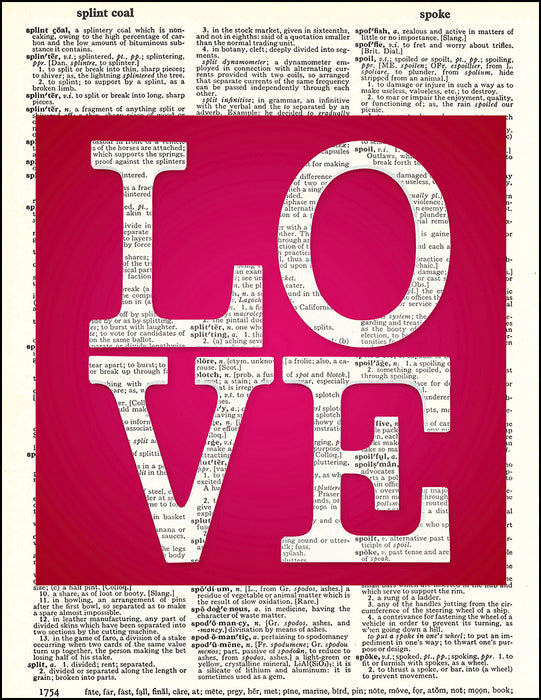 An image of a(n) LOVE Square Dictionary Art Print.