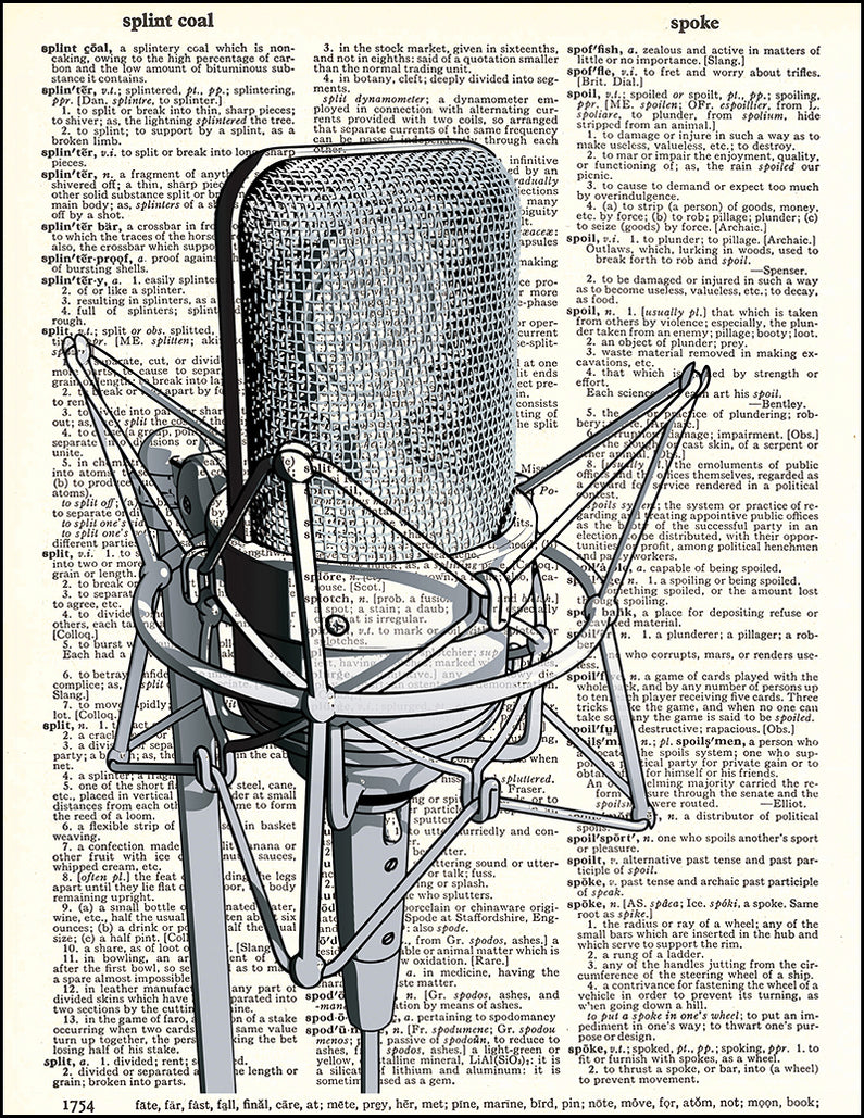 Microphone Dictionary Art Print — Fresh Prints of CT