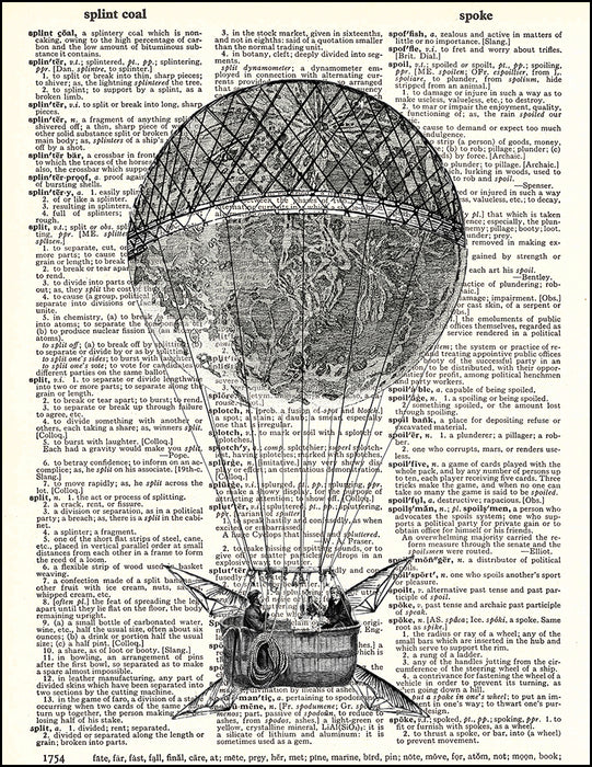 An image of a(n) Moon Ship Dictionary Art Print.