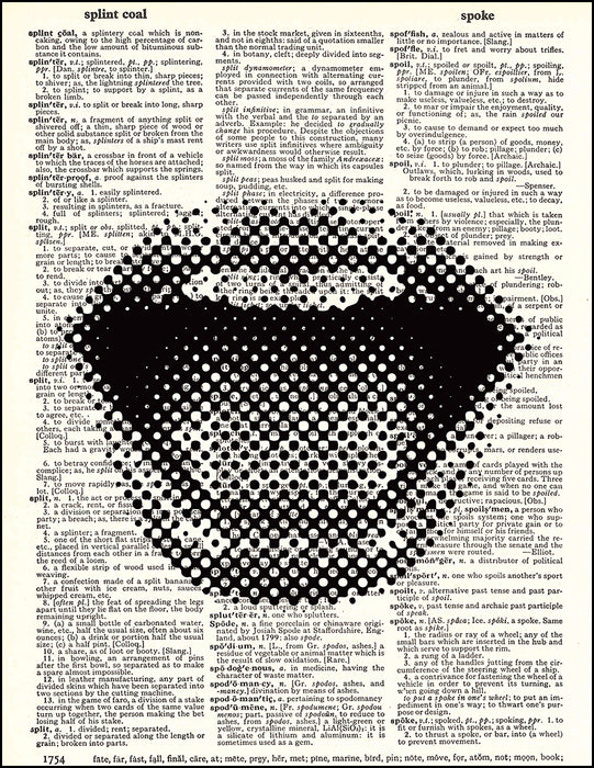 An image of a(n) Pixelated Lips Dictionary Art Print.