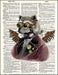 An image of a(n) Raccoon Steampunk Portrait Dictionary Art Print.