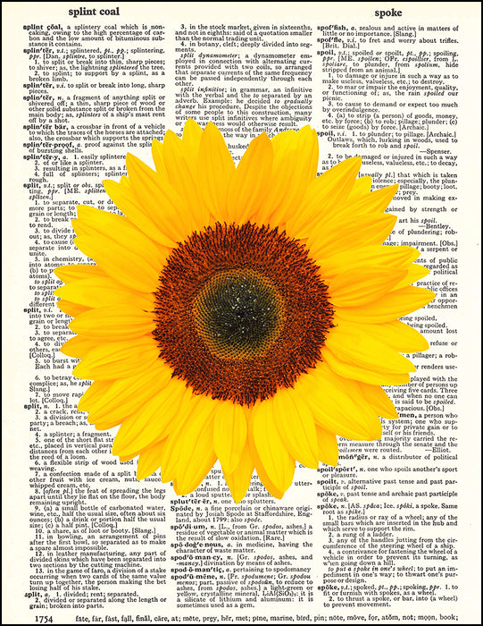 An image of a(n) Sunflower Dictionary Art Print.
