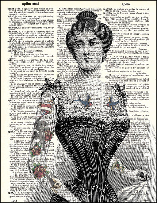 An image of a(n) Tattooed Victorian Dictionary Art Print.