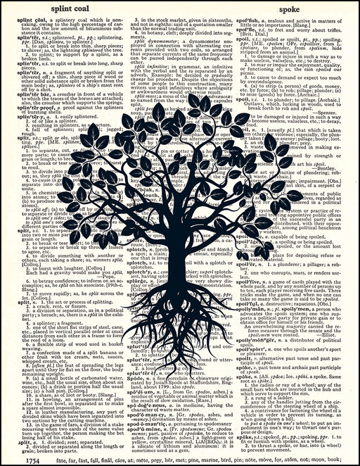 An image of a(n) Tree Silhouette 2 Dictionary Art Print.