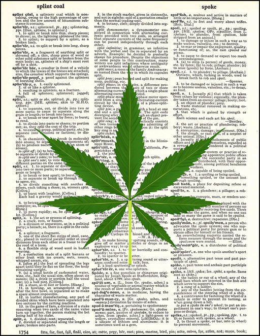 An image of a(n) Marijuana Leaf Dictionary Art Print.