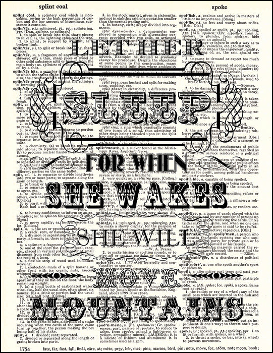 An image of a(n) Let Her Sleep Quote Dictionary Art Print.