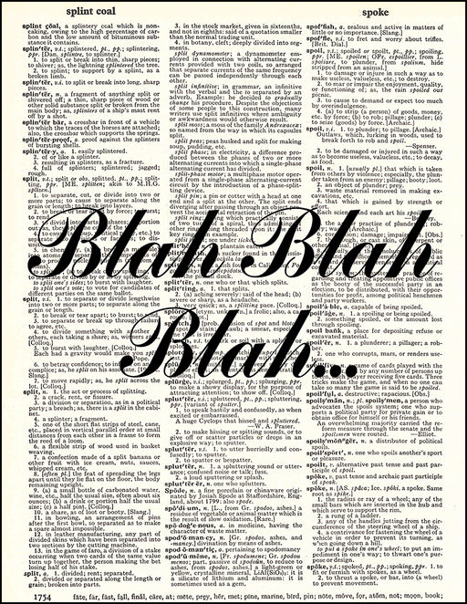 An image of a(n) Blah Blah Blah Dictionary Art Print.