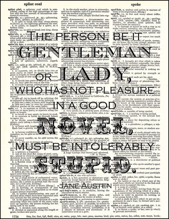 An image of a(n) Jane Austin Quote Dictionary Art Print.