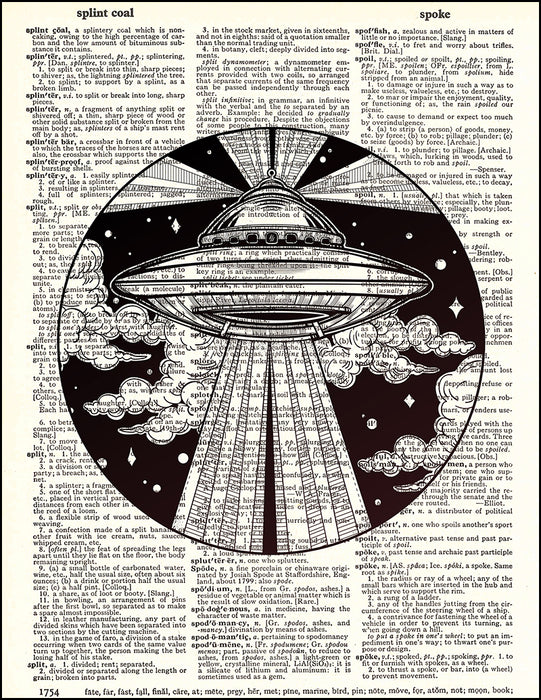 An image of a(n) Alien Abduction Dictionary Art Print.