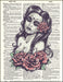 An image of a(n) Day of the Dead Girl Color Dictionary Art Print.