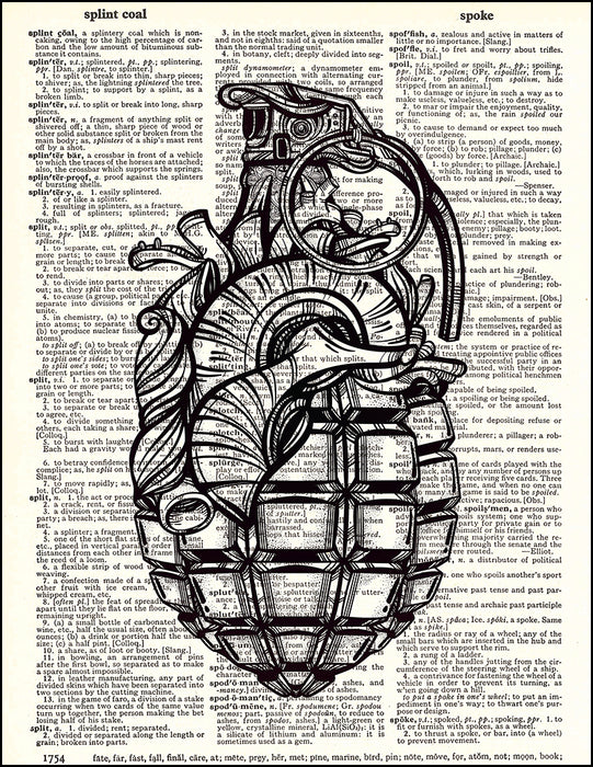 An image of a(n) Heart Gernade Dictionary Art Print.