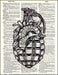 An image of a(n) Heart Gernade Dictionary Art Print.