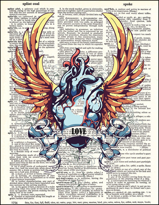An image of a(n) Heart Tattoo Dictionary Art Print.
